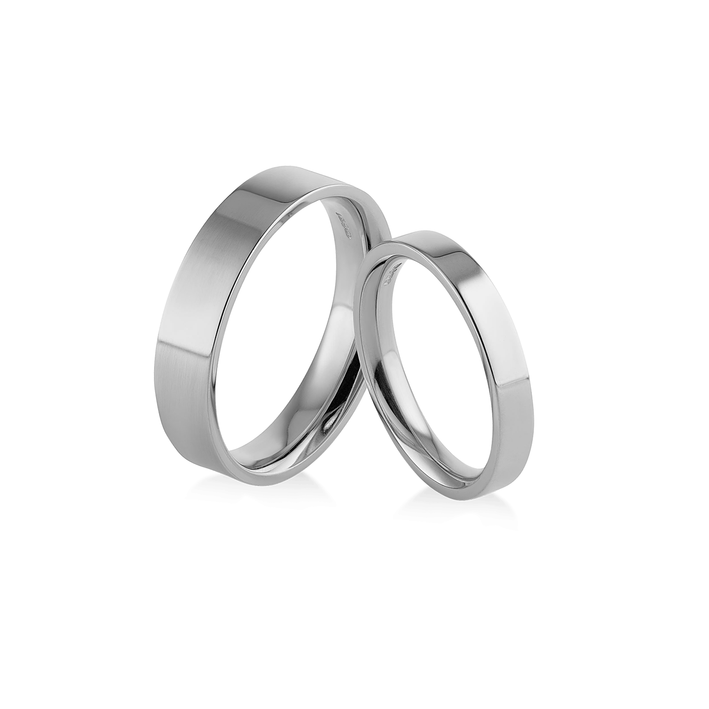 Flat Court Profile Wedding Ring