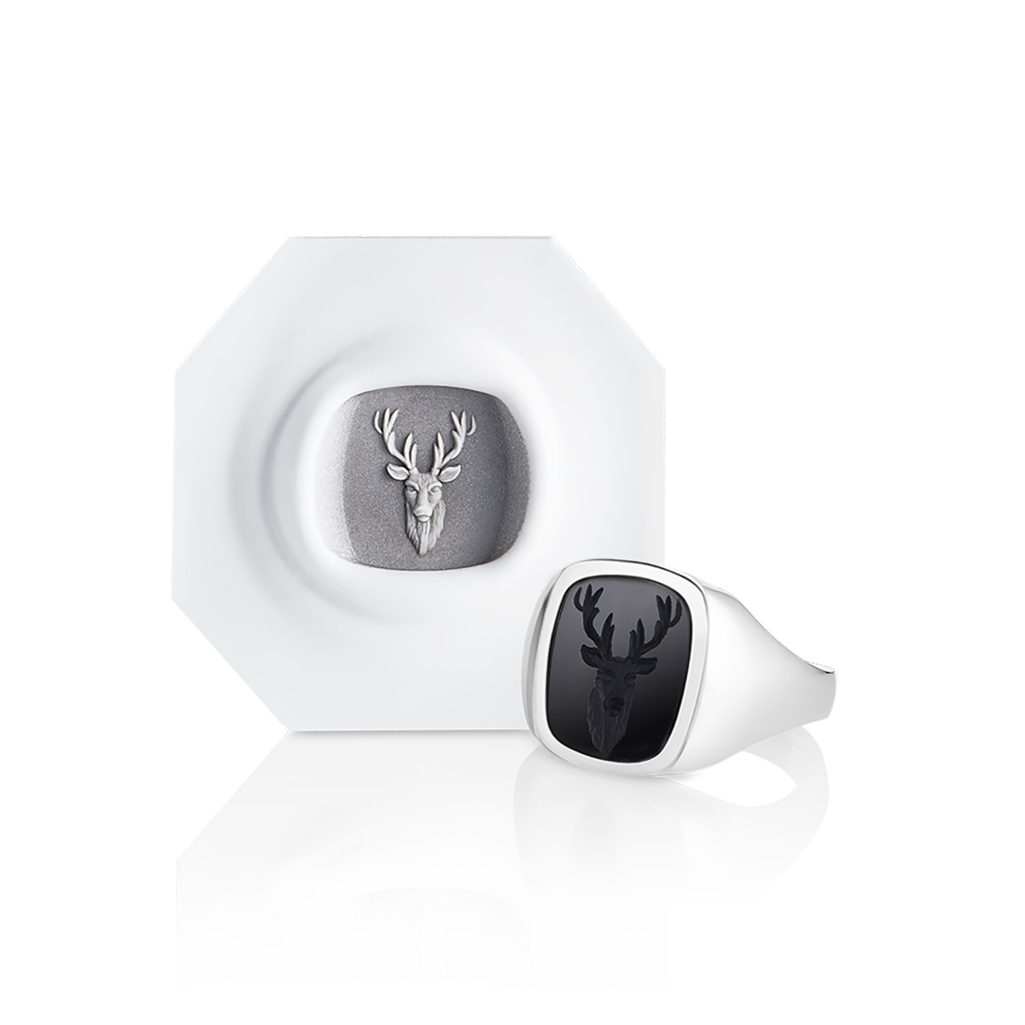 Stone Set Cushion Signet Ring