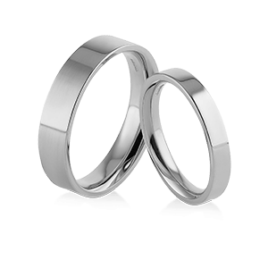 Flat Court Profile Wedding Ring