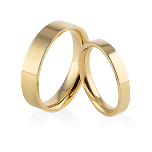 Flat Court Profile Wedding Ring